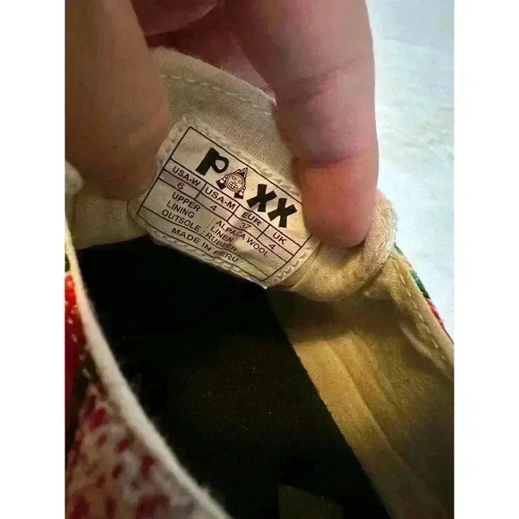 Paxx Shoes Handmade in Peru Alpaca Wool Linen Aztec South American Style Size 6 - Picture 6 of 10